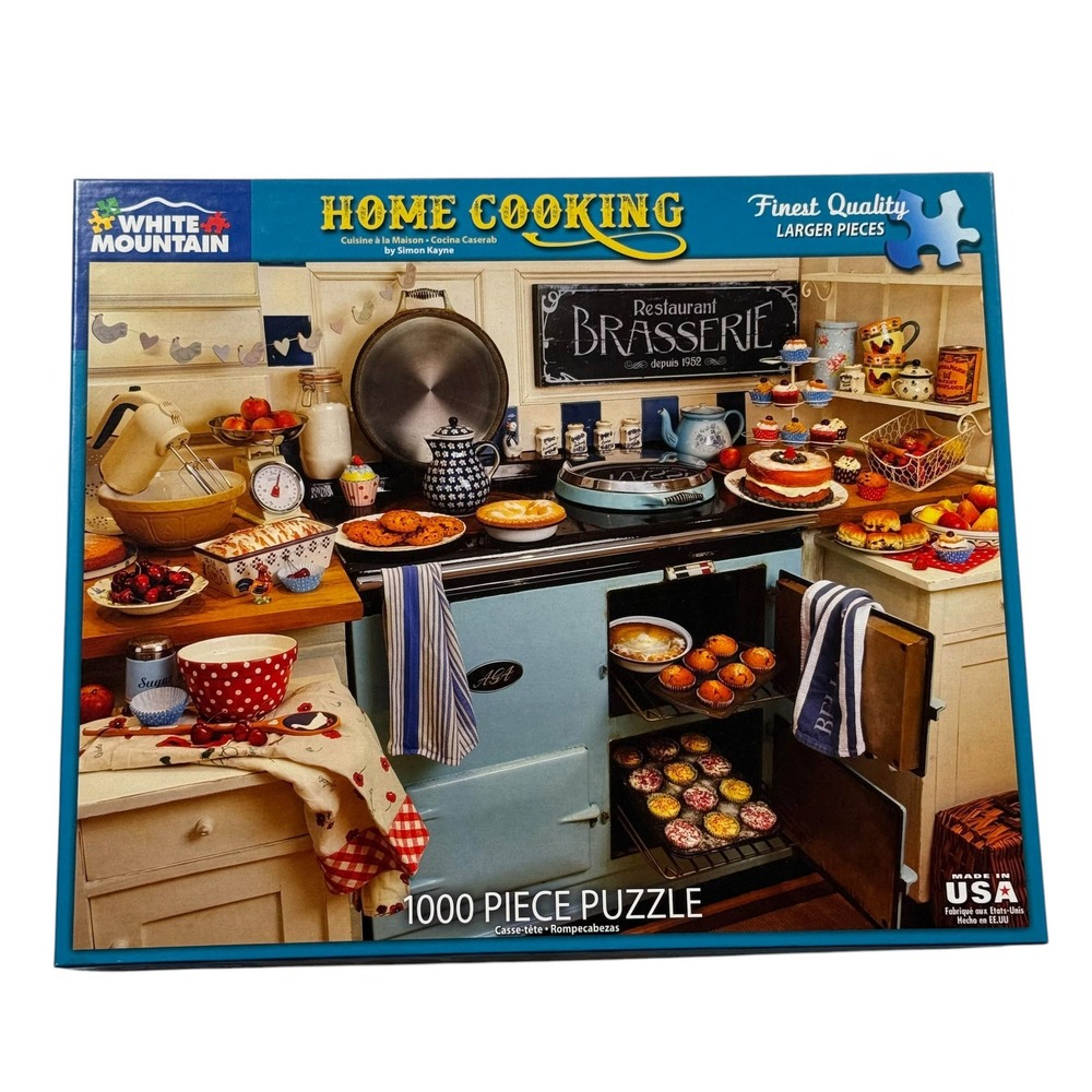 White Mountain Home Cooking 1000 Piece Jigsaw Puzzle Simon Kayne 1260 UNCOUNTED